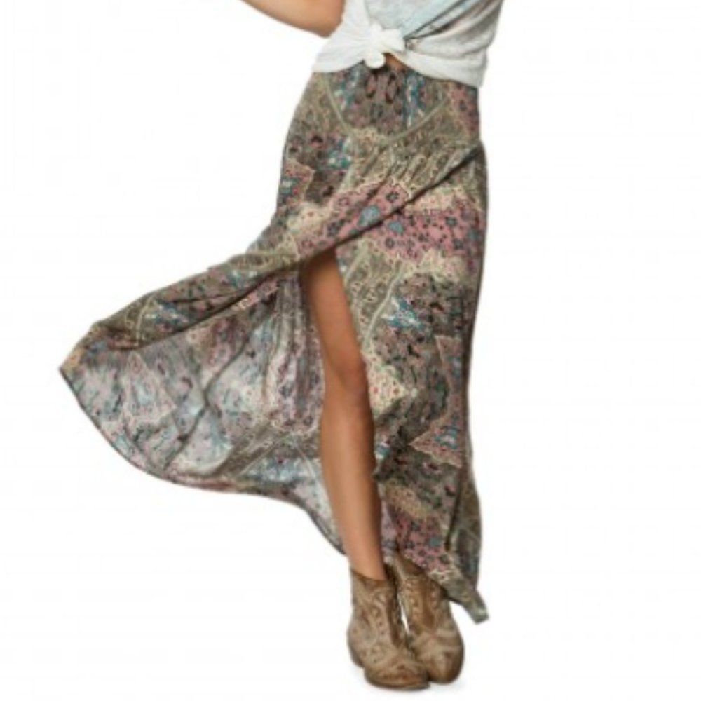 O'NEILL TAMARINDO SMOCKED WAIST HI LOW SKIRT XL